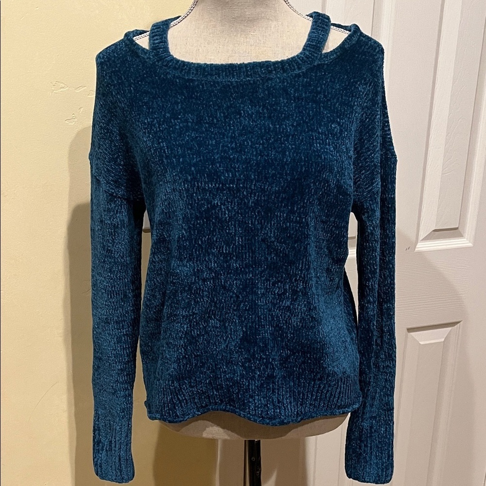 Mudd Peacock Blue Chenille Sweater